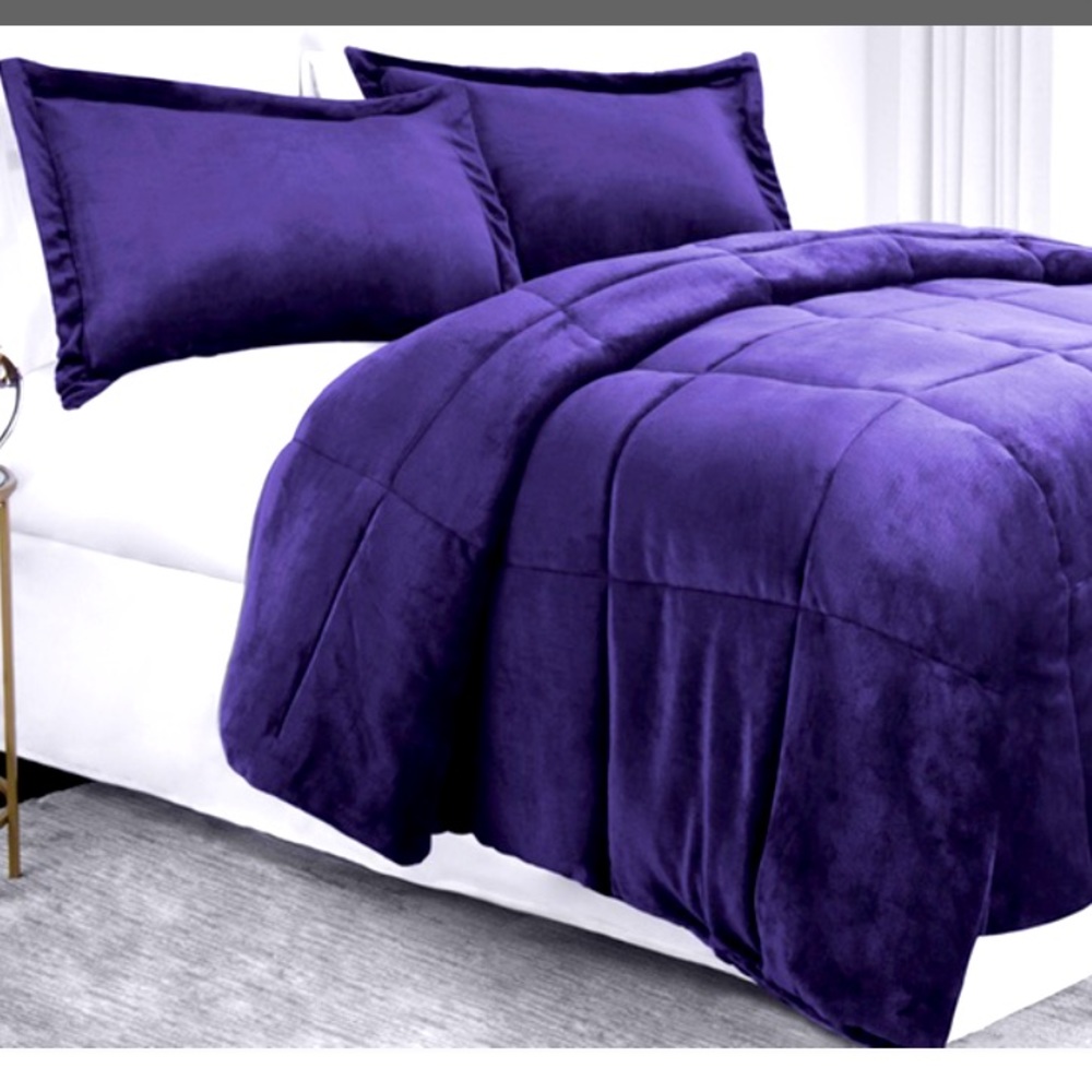 Purple Cal King comforter and two pillow cases
